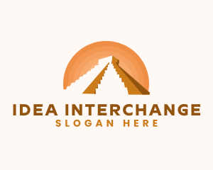 Inca Pyramid Landmark logo design