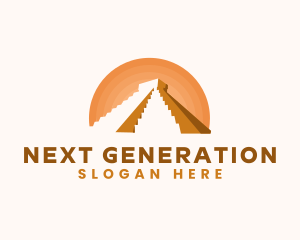 Inca Pyramid Landmark logo design