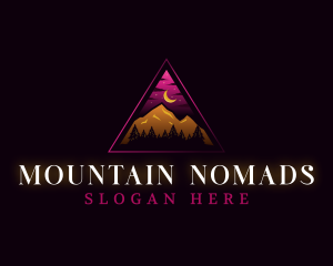 Triangle Mountain Moon logo design