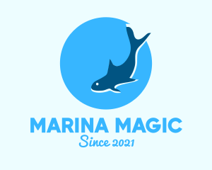 Blue Marine Shark logo design