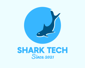 Blue Marine Shark logo design