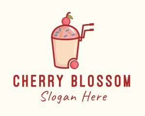 Cherry Slushy Refreshment Cart logo design