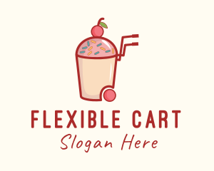 Cherry Slushy Refreshment Cart logo design