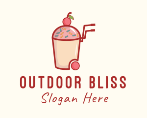 Cherry Slushy Refreshment Cart logo design