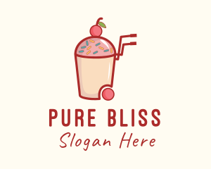 Cherry Slushy Refreshment Cart logo design