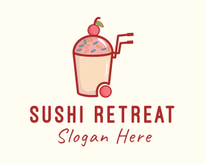 Cherry Slushy Refreshment Cart logo design