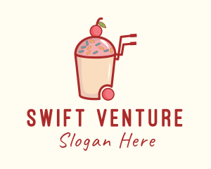 Cherry Slushy Refreshment Cart logo design