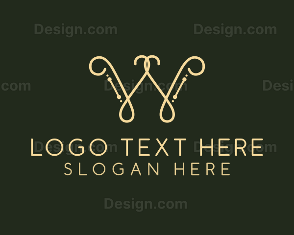 Minimalist Luxury Ornate Letter W Logo