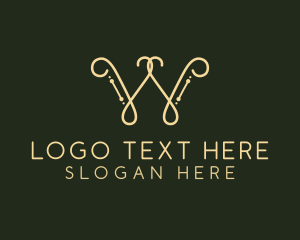 Minimalist Luxury Ornate Letter W logo