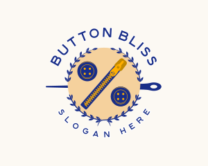 Seamstress Zipper Buttons logo design