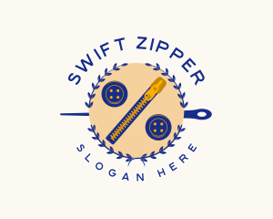 Seamstress Zipper Buttons logo design