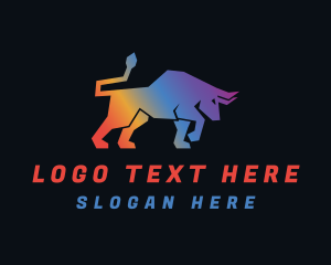 Gradient Rainbow Bull logo