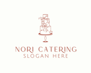 Floral Wedding Cake logo design