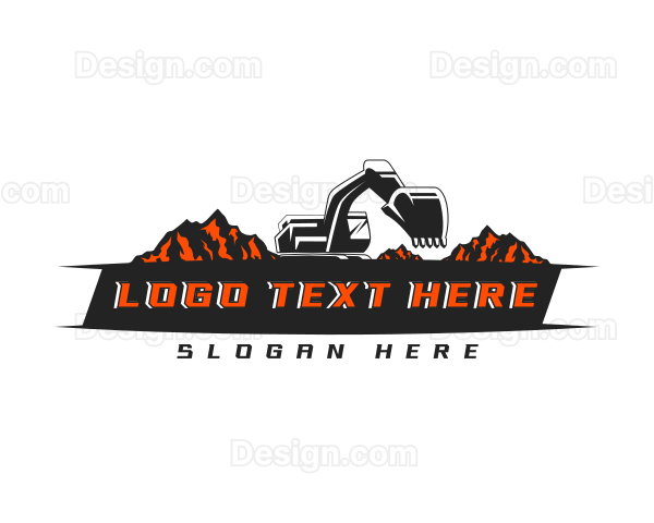 Industrial Excavator Backhoe Logo