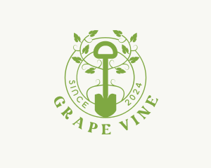 Shovel Garden Vine logo design