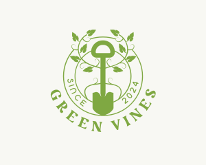 Shovel Garden Vine logo design