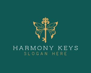 Butterfly Wings Key logo design