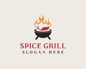 BBQ Fish Grilling logo design