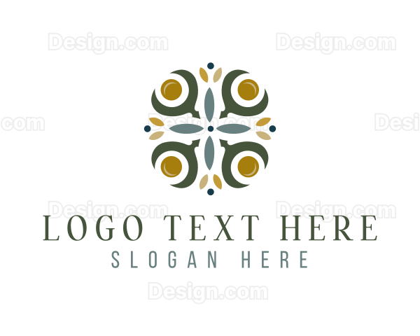 Ornamental Floral Cross Logo