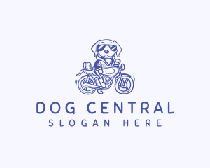 Riding Motorcycle Dog logo design