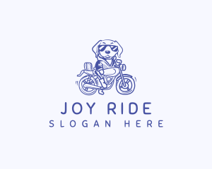 Riding Motorcycle Dog logo design