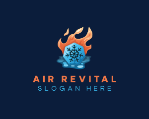 Ice Snowflake HVAC logo design