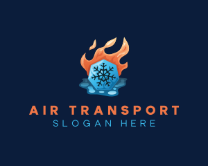 Ice Snowflake HVAC logo design