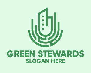 Real Estate Green Building logo design