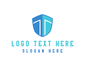 Business Shield Letter T logo