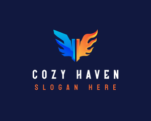 Cooling Heating Wings logo design