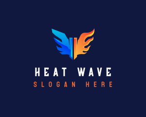 Cooling Heating Wings logo design