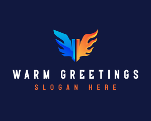 Cooling Heating Wings logo design