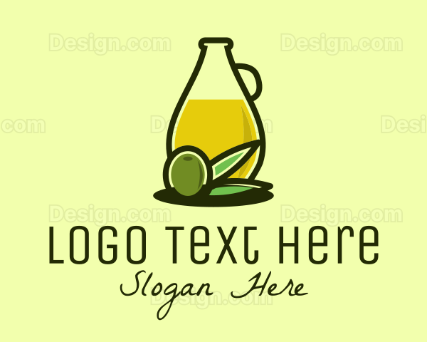 Natural Olive Oil Bottle Logo