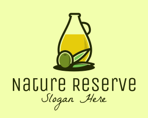 Natural Olive Oil Bottle logo design