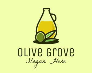 Natural Olive Oil Bottle logo design