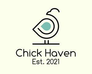 Minimalist Duck Chick  logo