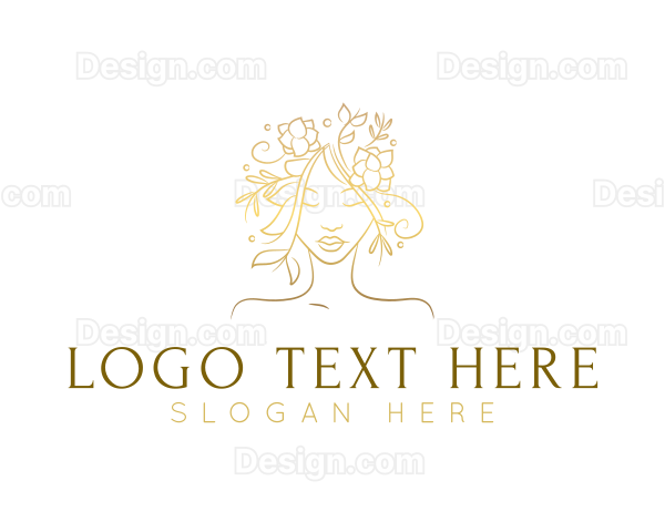 Golden Feminine Woman Logo