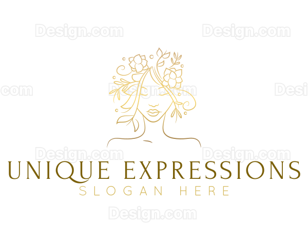 Golden Feminine Woman Logo