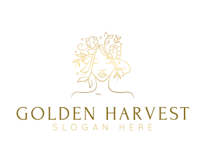 Golden Feminine Woman  logo design