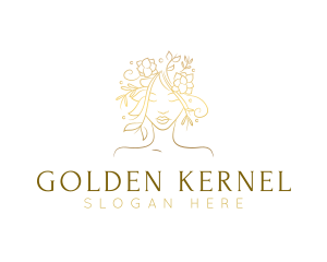 Golden Feminine Woman  logo design