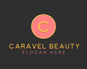 Pink Yellow Circle Lettermark logo design