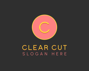 Pink Yellow Circle Lettermark logo design