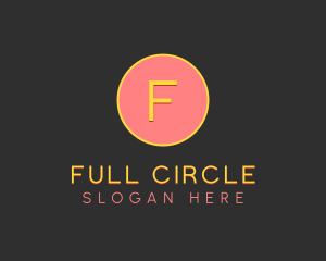 Pink Yellow Circle Lettermark logo design