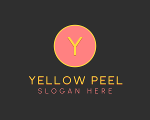 Pink Yellow Circle Lettermark logo design