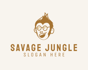 Hipster Monkey Jungle  logo design