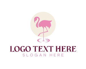 Flamingo Tropical Bird logo