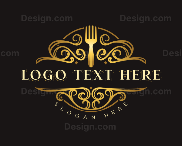 Luxury Fork Restaurant Logo