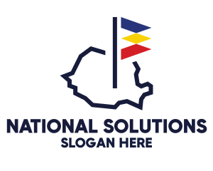 Romania Flag Map logo