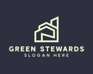 Modern Green Apartment logo design