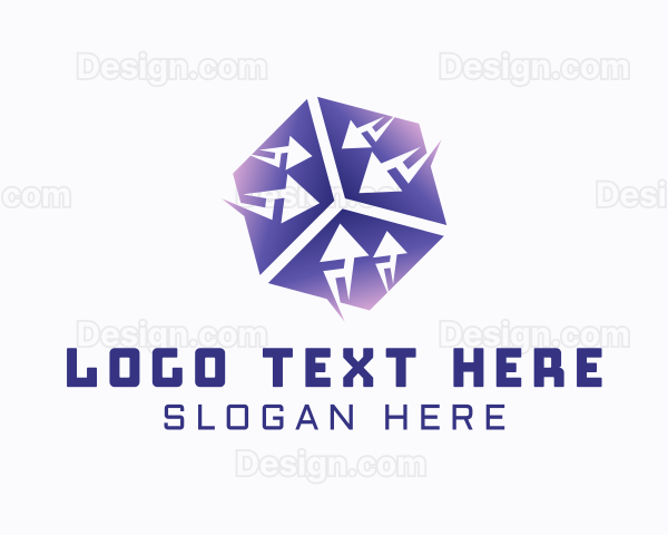 Gradient Cube Arrow Logistics Logo